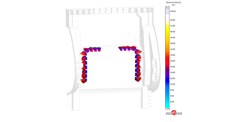 Fast evaluation of mold filling in the component with a reduced simulation model at an early stage of product development (c) MAGMA GmbH